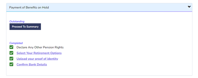 Example of complete retirement tasks